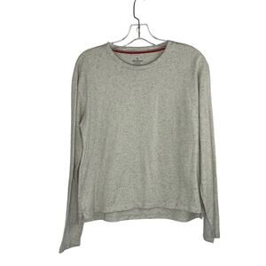 Bombas Shirt Mens Medium Long Sleeve Pima Cotton Crew Neck Tee Ivory Speckled